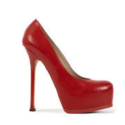 Shop safe online at Labellov in Antwerp, Brussels and Knokke this 100% authentic second hand Saint Laurent Red Leather Platform Heels - Size 38,5