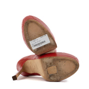 Shop safe online at Labellov in Antwerp, Brussels and Knokke this 100% authentic second hand Saint Laurent Red Leather Platform Heels - Size 38,5