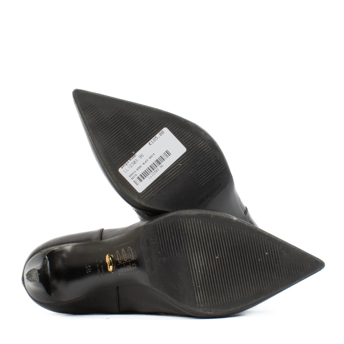 Shop safe online at Labellov in Antwerp, Brussels and Knokke this 100% authentic second hand Sergio Rossi Black Leather Buckle Boots - Size 38