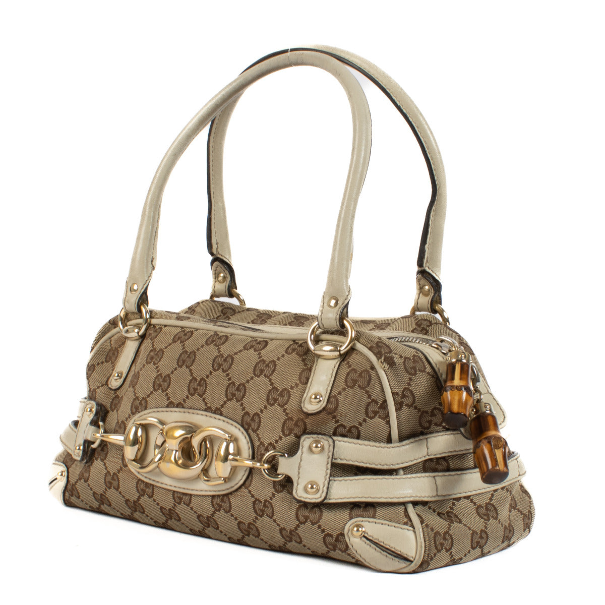 Gucci GG Canvas Horsebit Wave Boston Bag