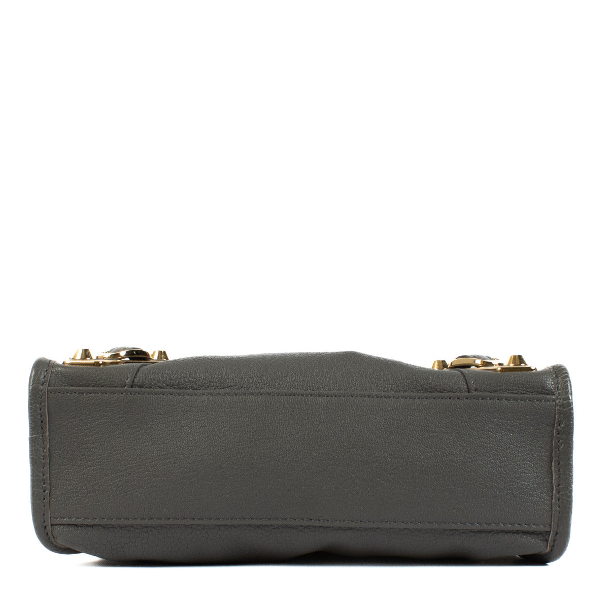Sac Balenciaga Mini City en cuir gris à bords métallisés