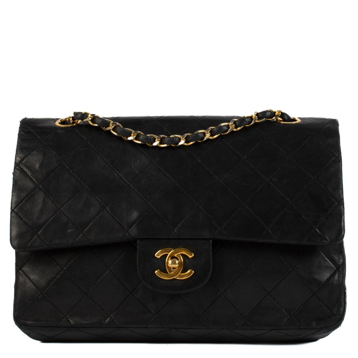 Shop 100% authentic Chanel Vintage Black Lambskin Classic Flap Bag at Labellov.com.