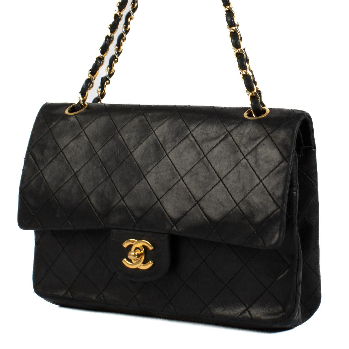 Shop 100% authentic Chanel Vintage Black Lambskin Classic Flap Bag at Labellov.com.