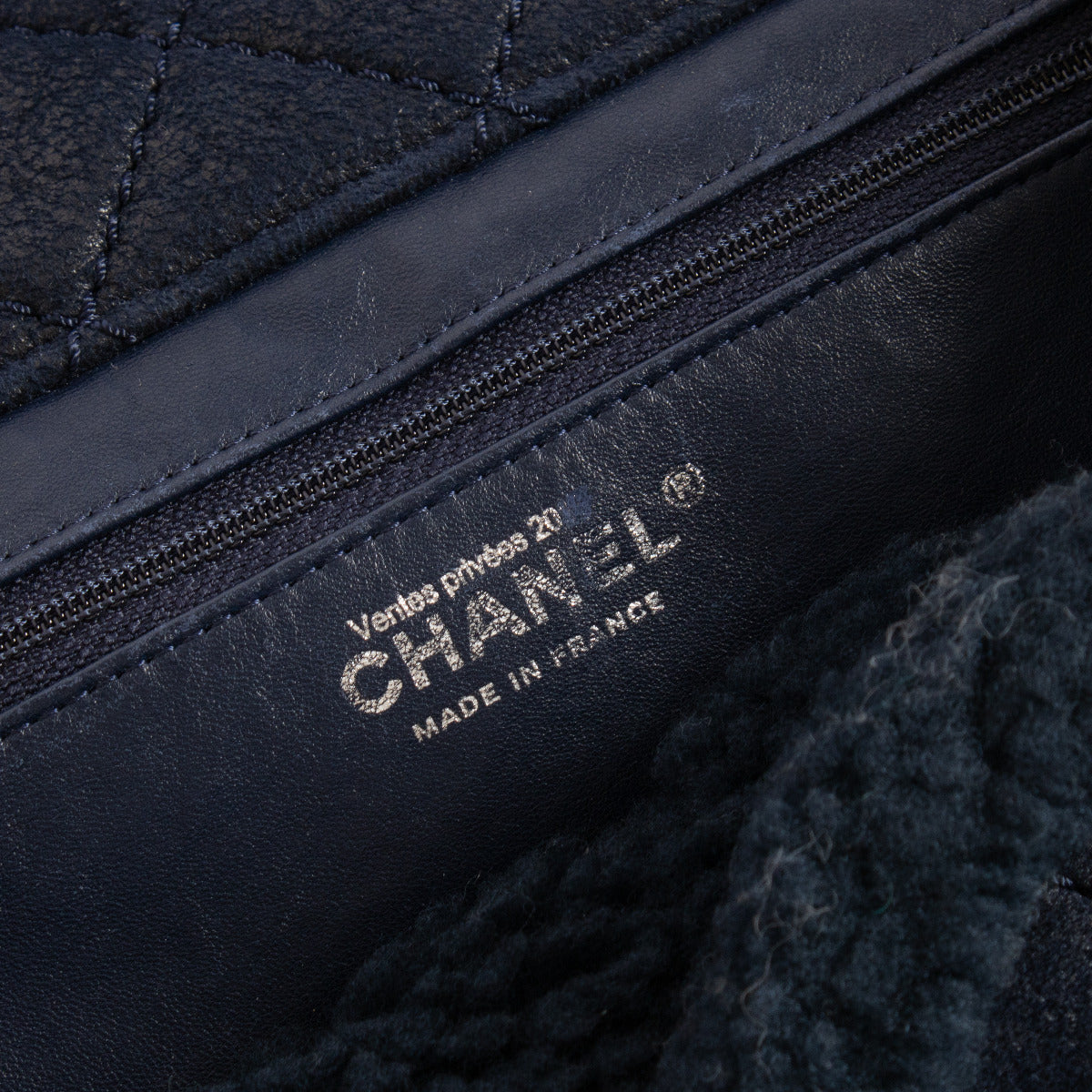 Chanel Blue Shearling CC Timeless Bag