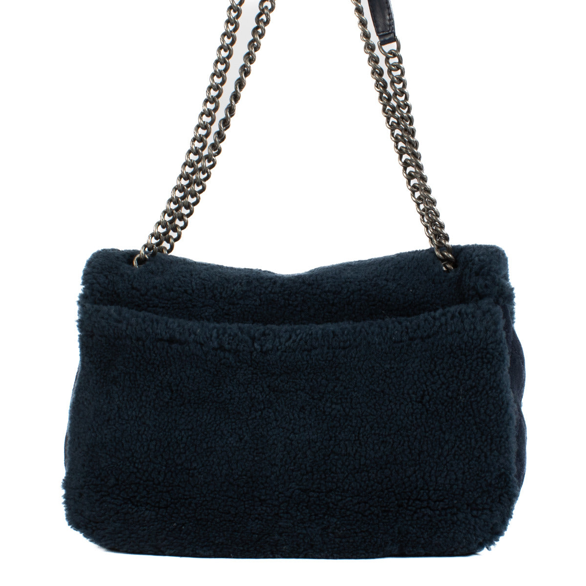 Chanel Blue Shearling CC Timeless Bag