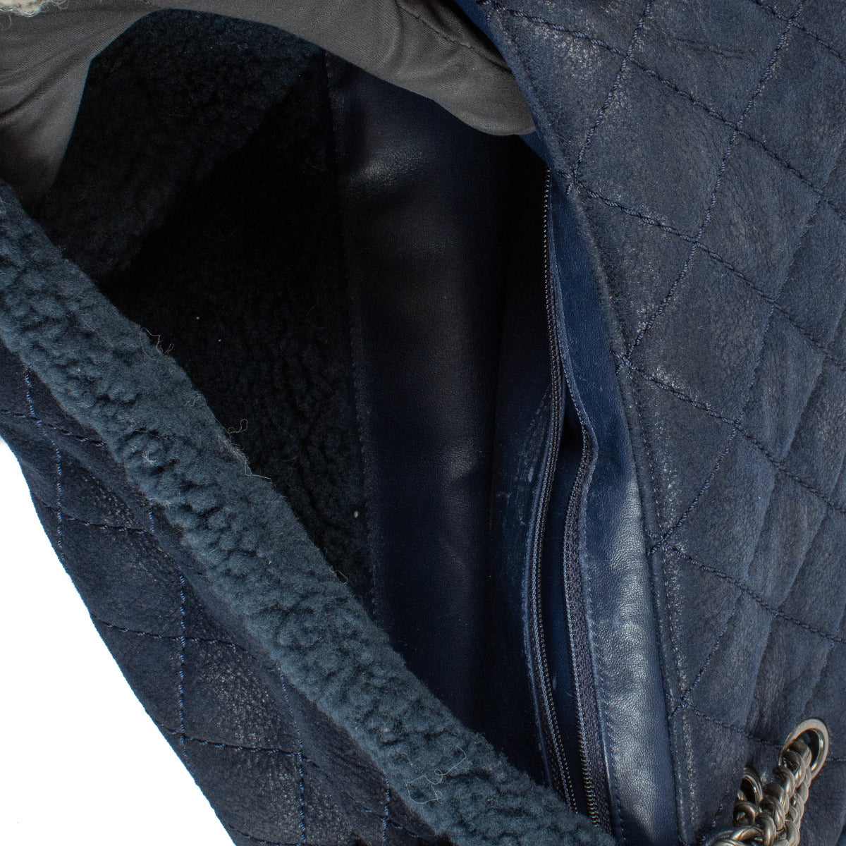 Chanel Blue Shearling CC Timeless Bag