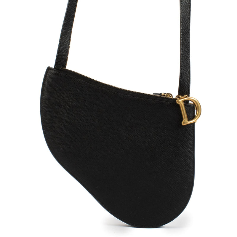 Shop 100% authentic Christian Dior Black Leather Saddle Crossbody at Labellov.com.