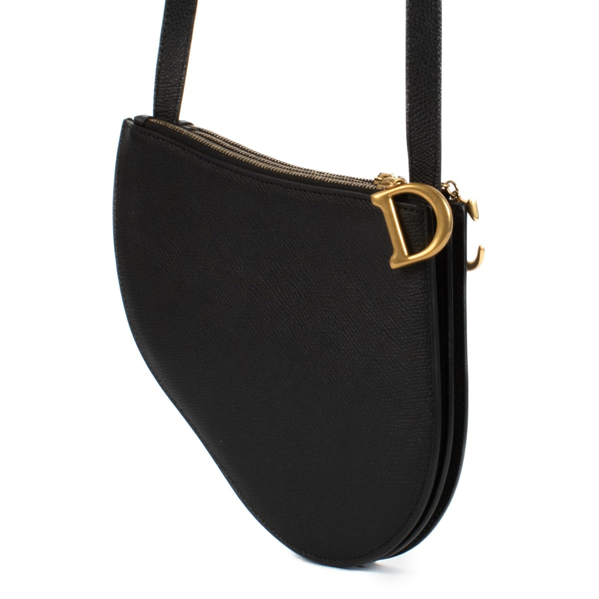 Shop 100% authentic Christian Dior Black Leather Saddle Crossbody at Labellov.com.