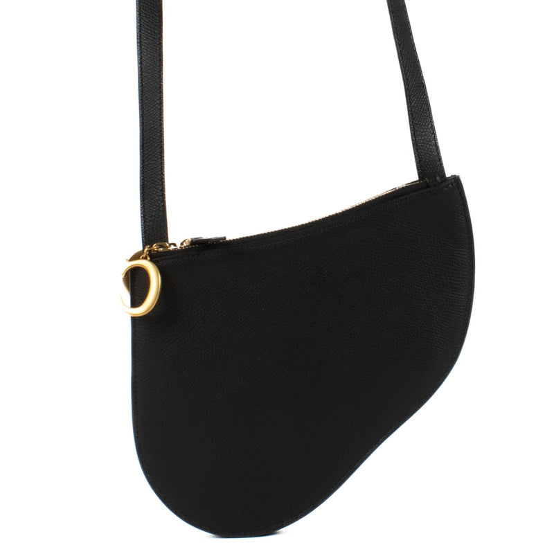 Shop 100% authentic Christian Dior Black Leather Saddle Crossbody at Labellov.com.