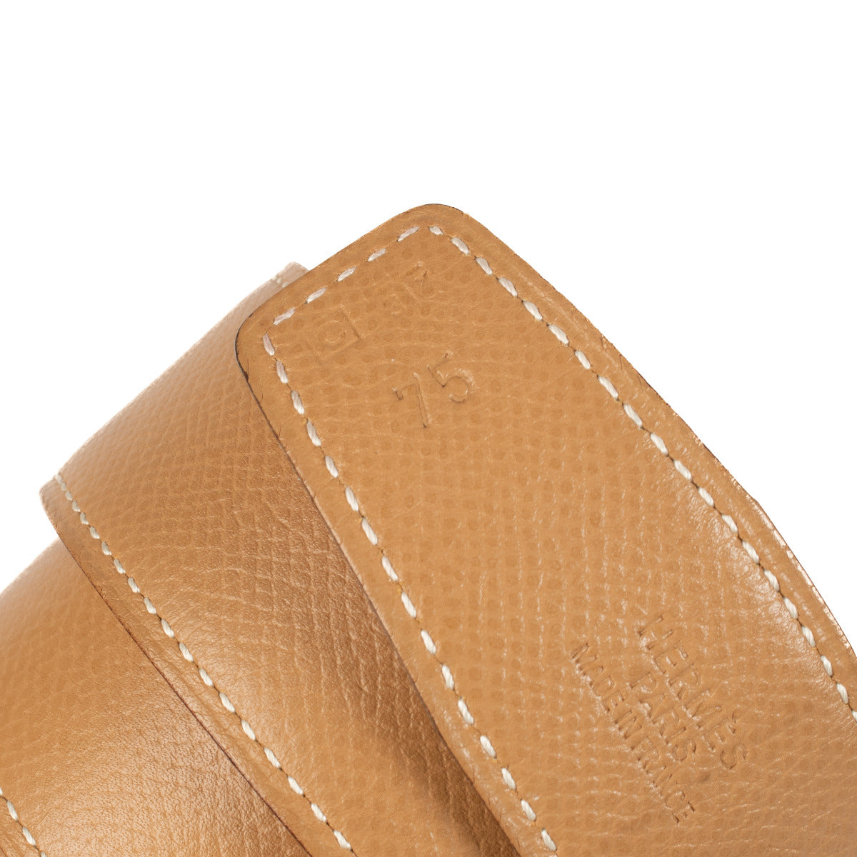 Ceinture Hermès Constance H en cuir rouge et cognac, taille 75