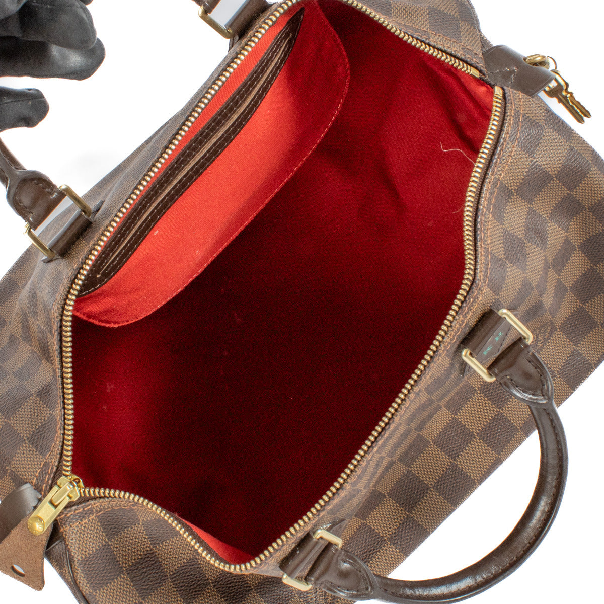 Louis Vuitton Damier Ebene Speedy 35 Top Handle Bag
