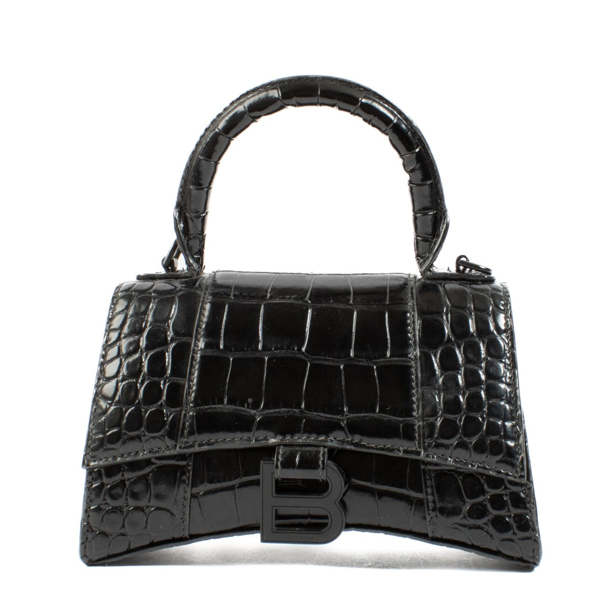 Shop 100% authentic secondhand Balenciaga So Black Crocodile Embossed Hourglass XS Bag on Labellov.com
