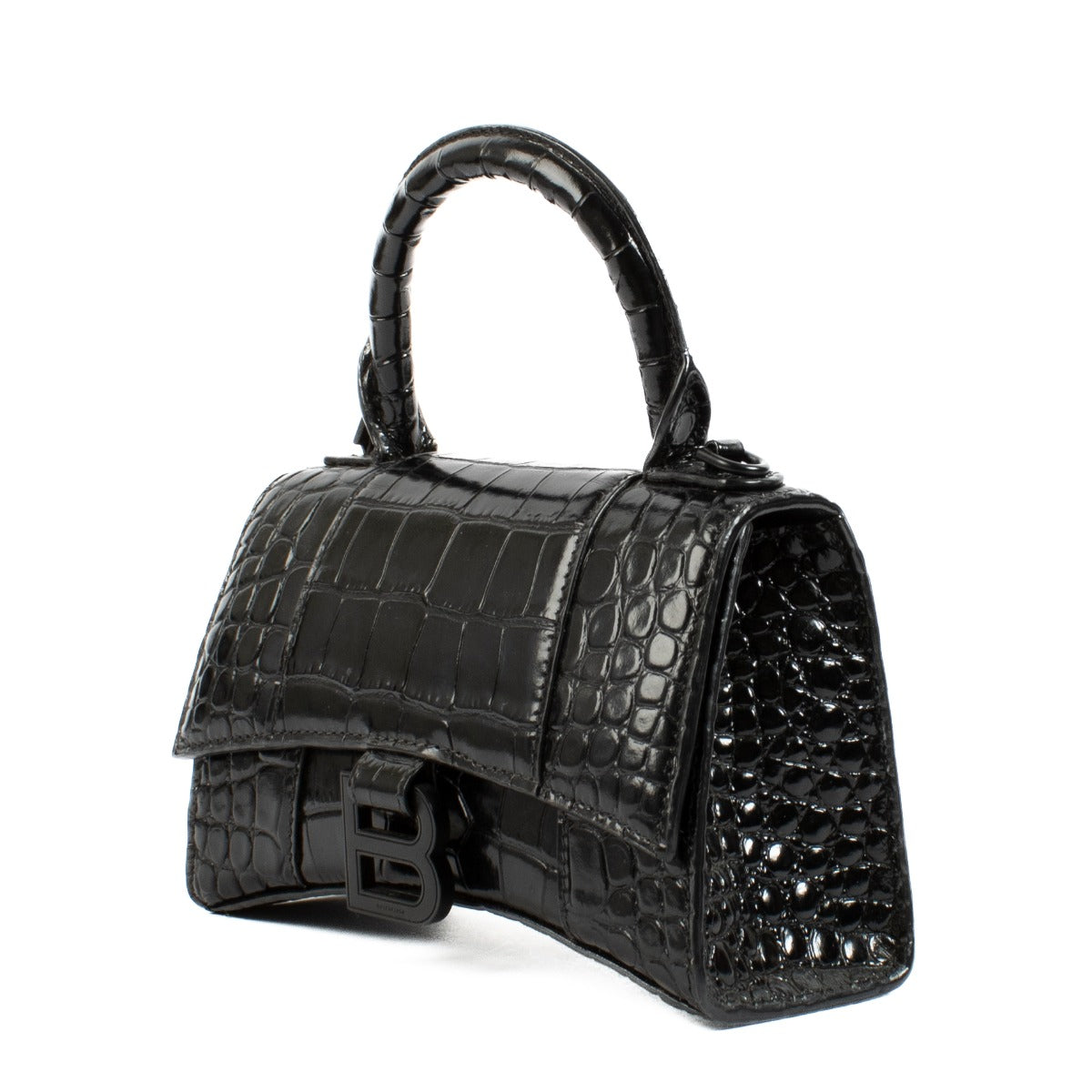 Shop 100% authentic secondhand Balenciaga So Black Crocodile Embossed Hourglass XS Bag on Labellov.com