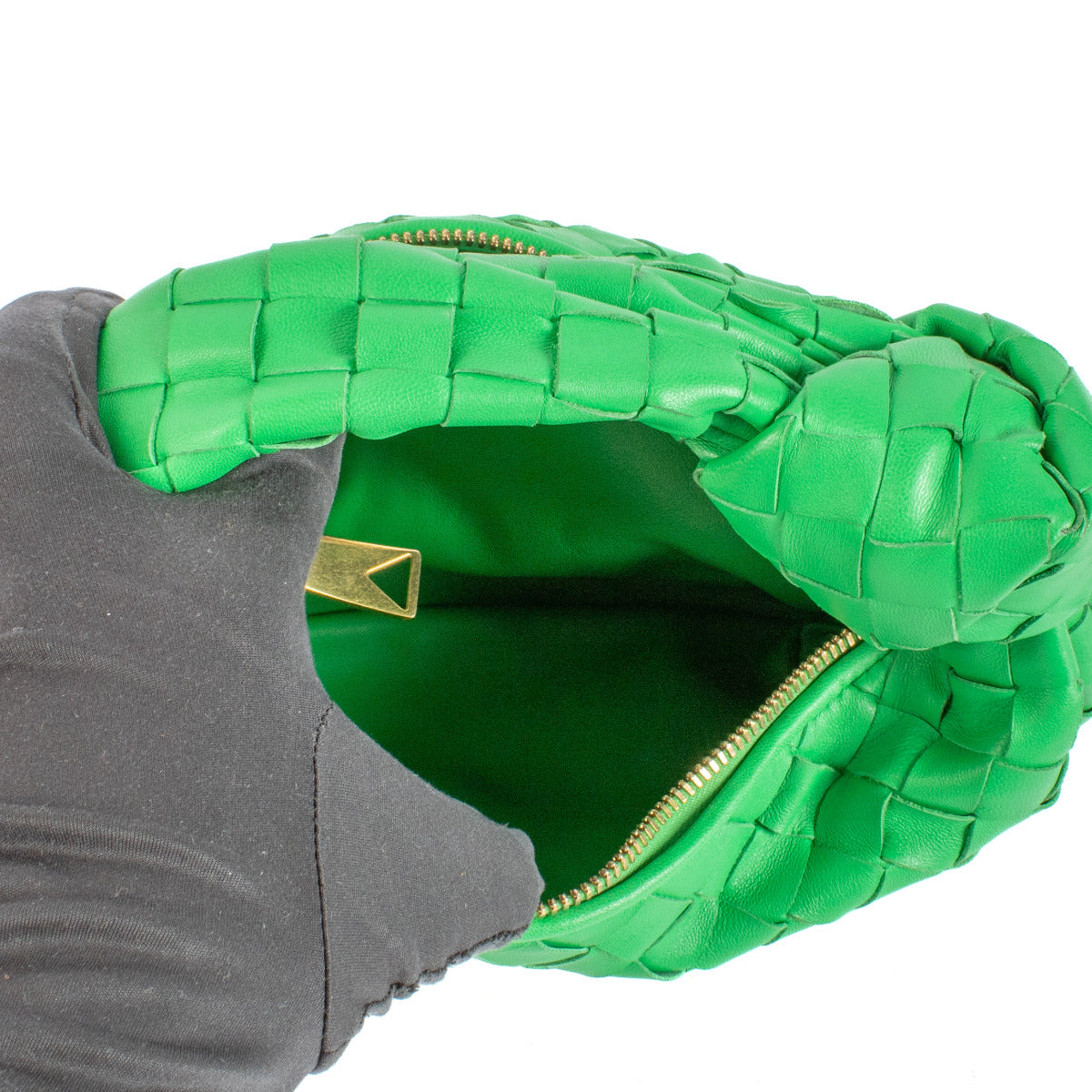Sac Mini Jodie Bottega Veneta en Cuir Vert Perroquet