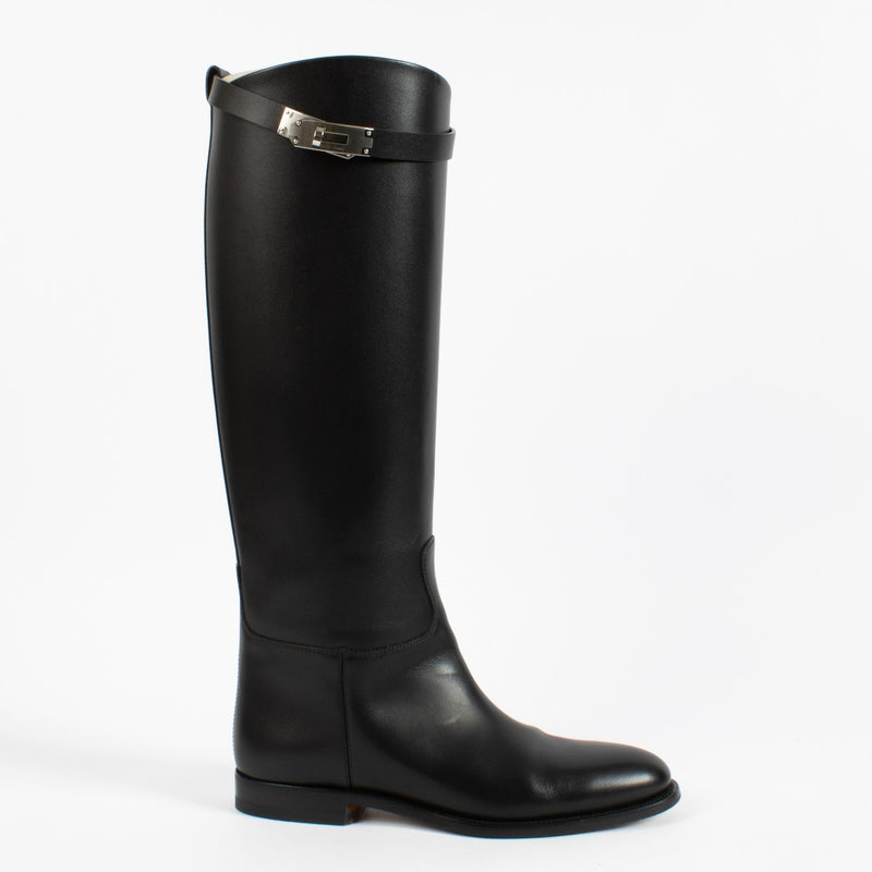 shop 100% authentic second hand Hermès Black Leather Jumping Boots - Size 37 1/2 on Labellov.com
