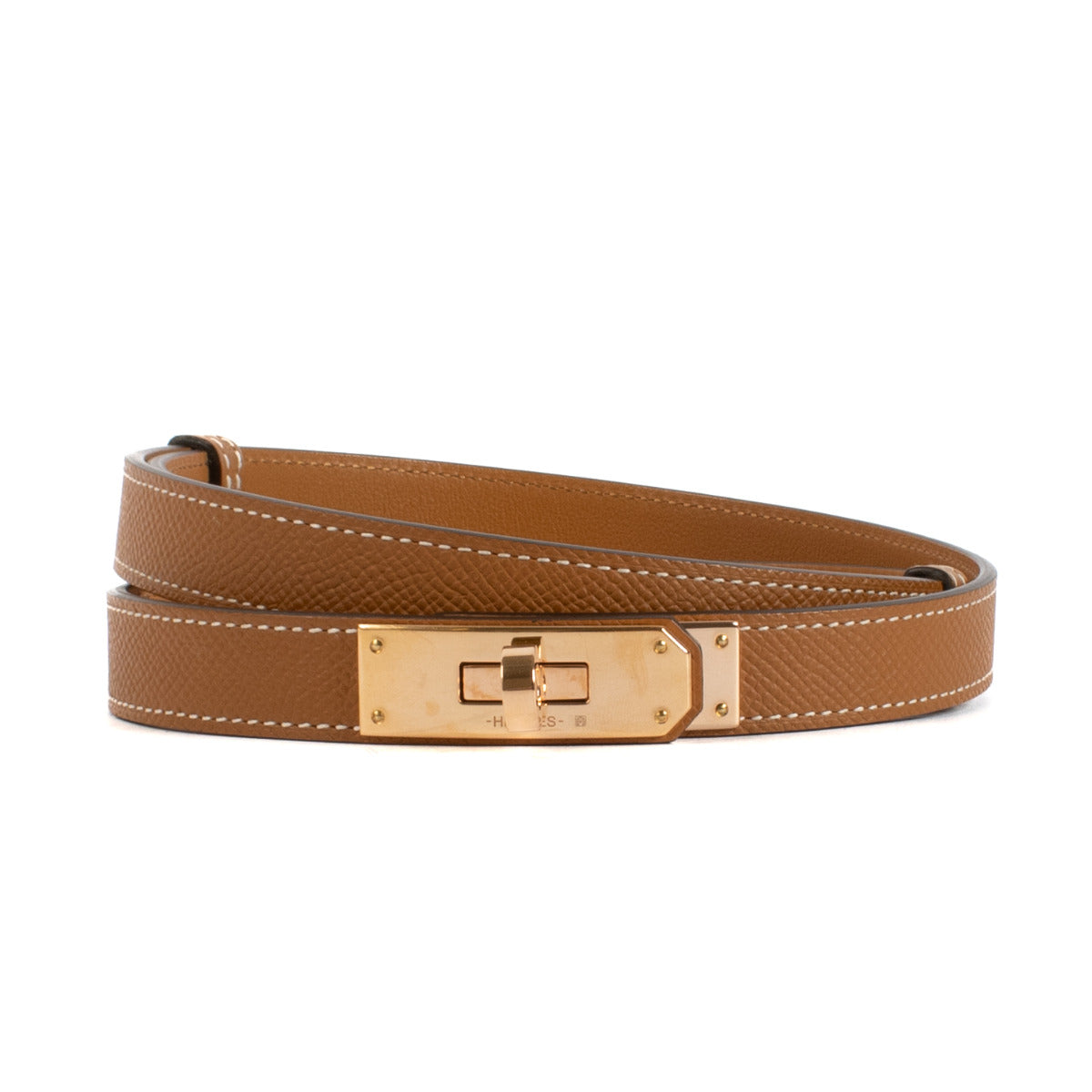 Hermès Gold Epsom Leather Kelly Belt