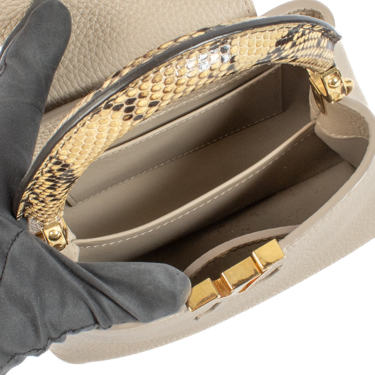 Louis Vuitton Capucines Mini en Galet Taurillon/Python