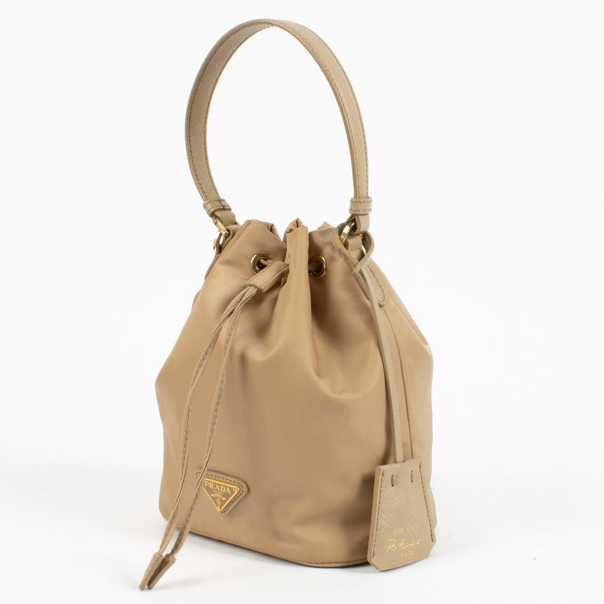 Prada Desert Beige Nylon Re-Edition 1978 Bucket Bag