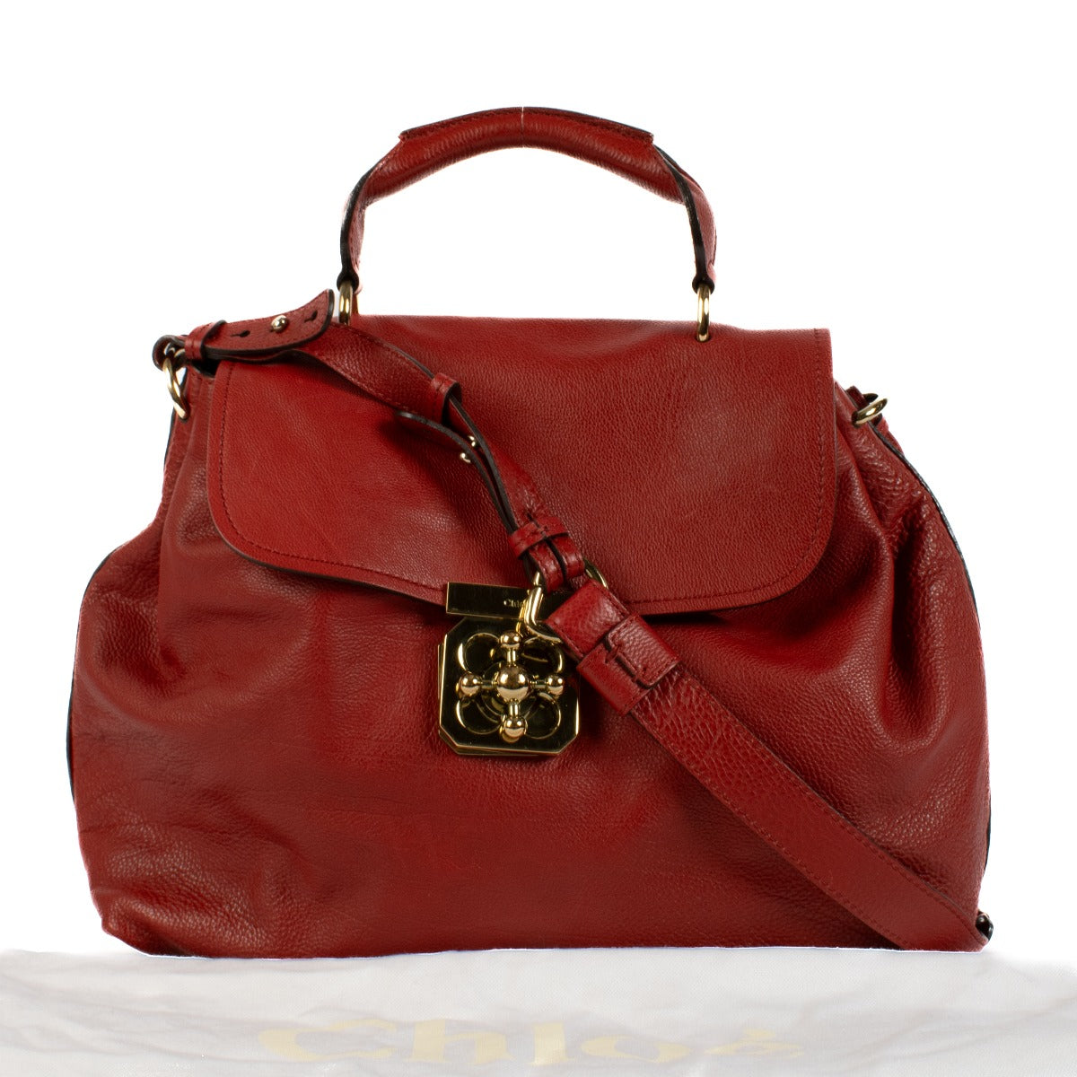 Chloé Red Leather Elsie Satchel Bag
