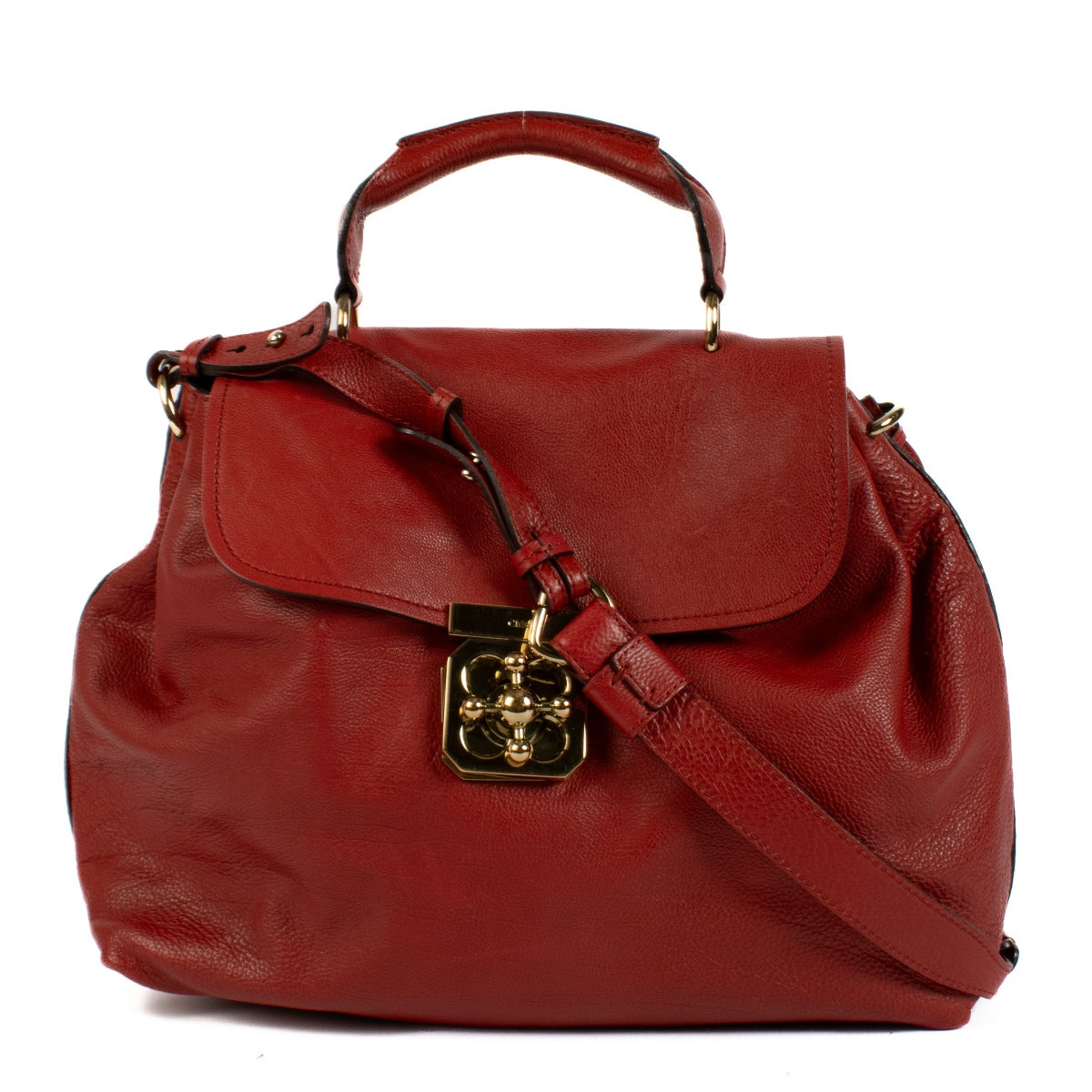 Chloé Red Leather Elsie Satchel Bag