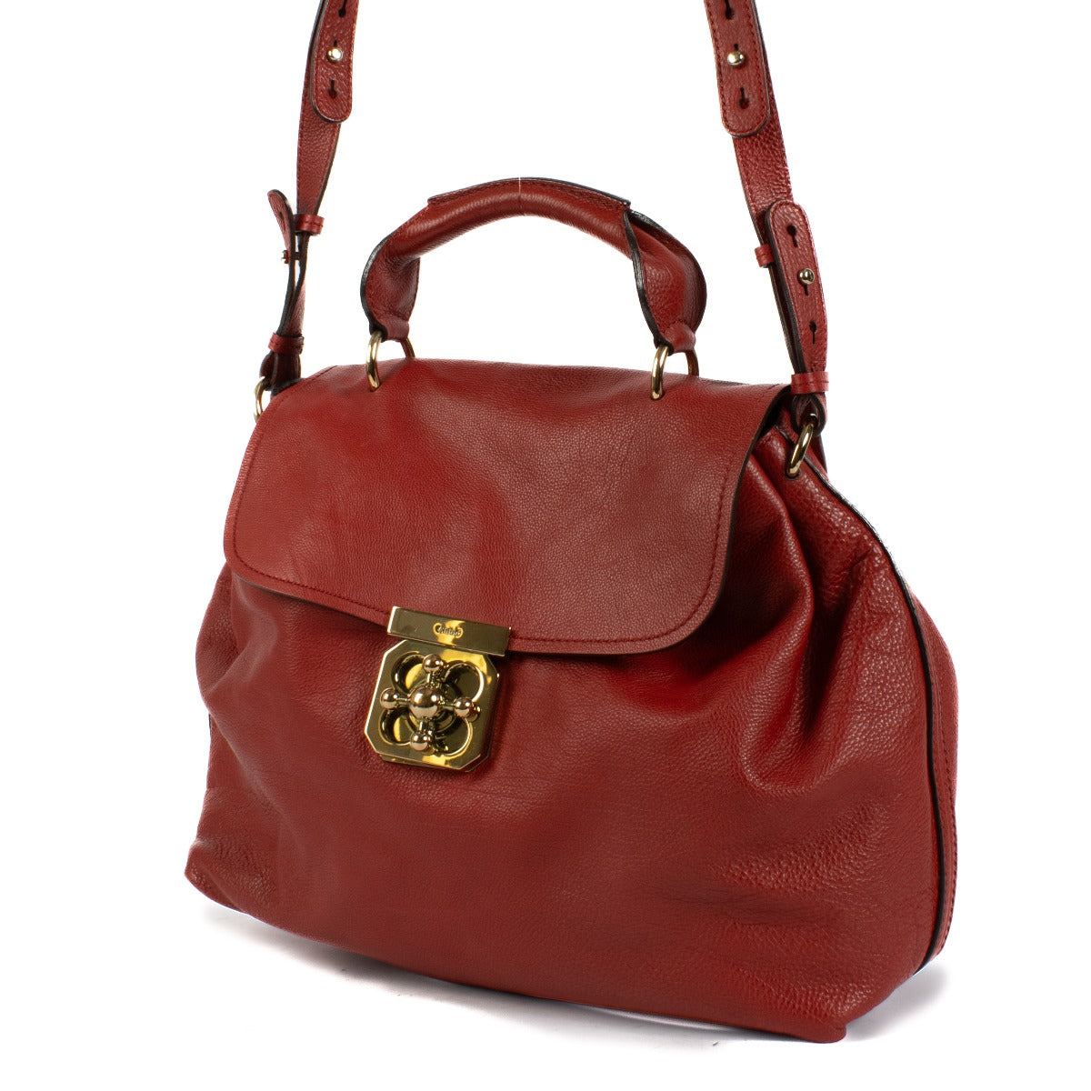 Chloé Red Leather Elsie Satchel Bag