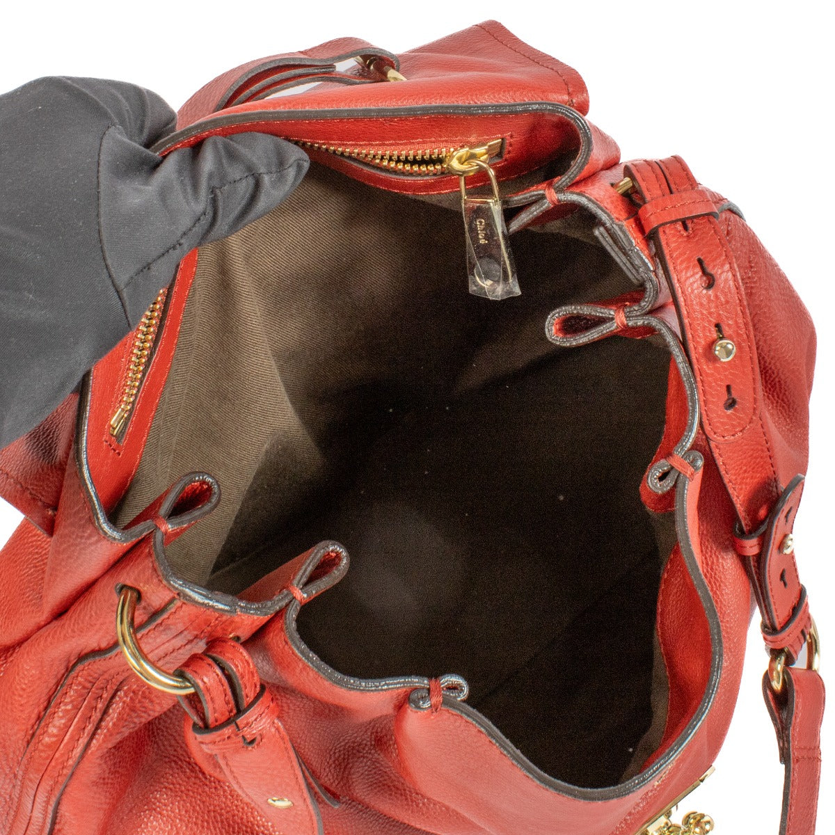 Chloé Red Leather Elsie Satchel Bag