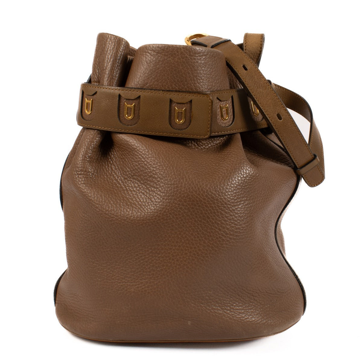 Shop 100% authentic Delvaux Brown Calicot Bucket Bag at Labellov.com.