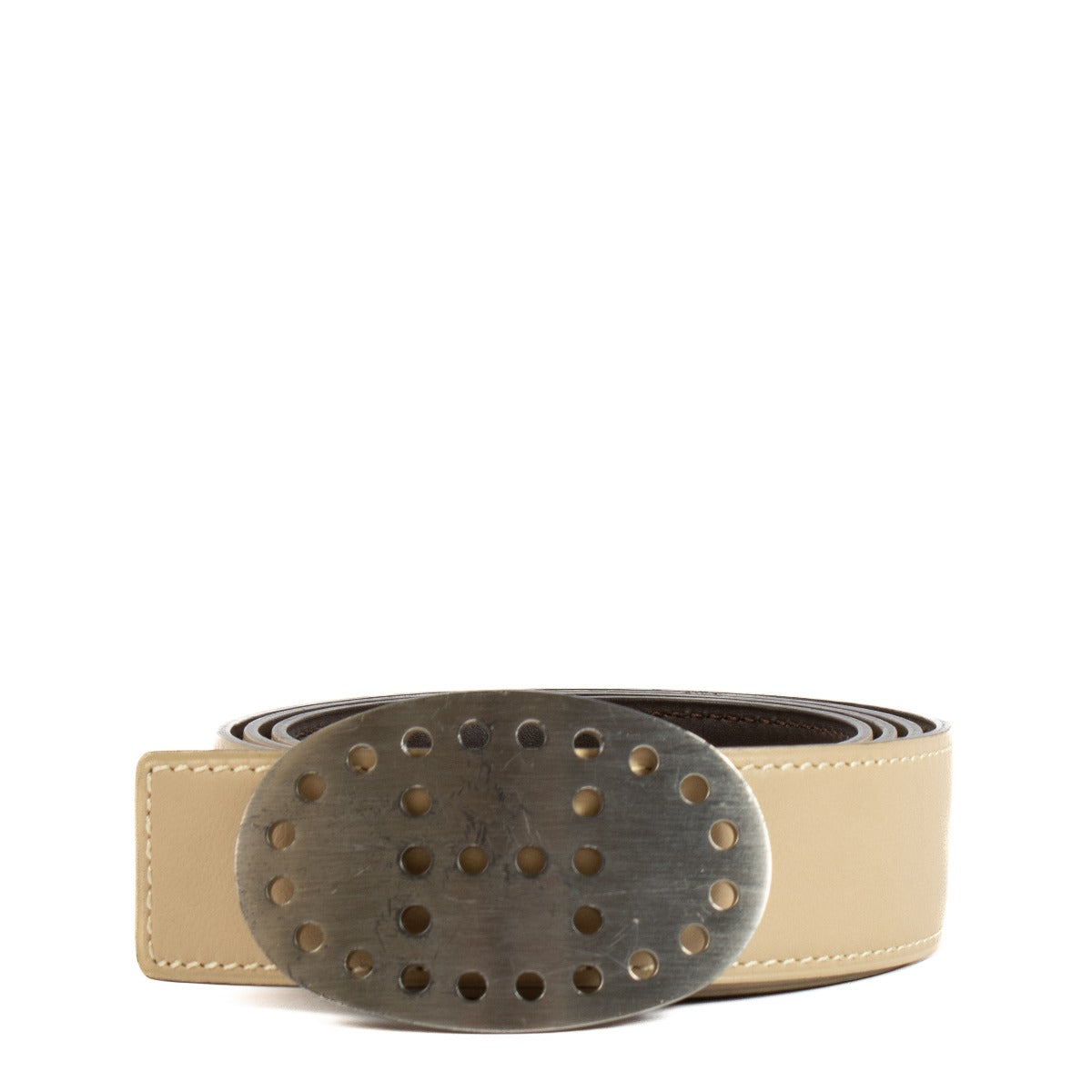Shop safe online at Labellov in Antwerp, Brussels and Knokke this 100% authentic second hand Hermès Reversible Beige Evelyn Belt - Size 100