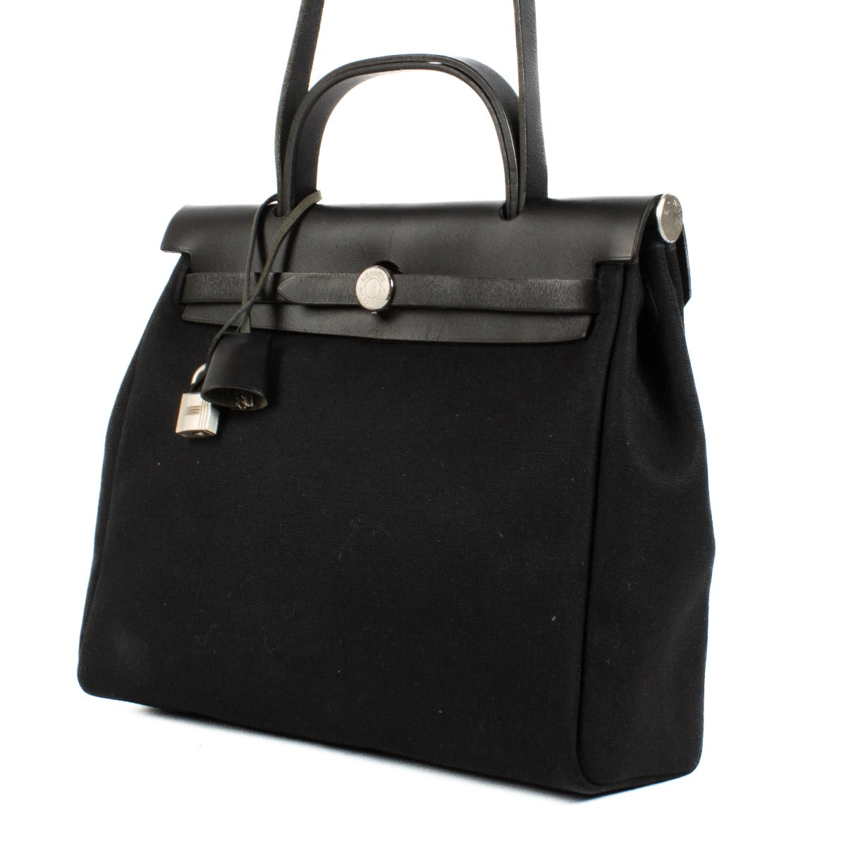 Authentic second hand Hermès Herbag PM 2-in-1 Canvas/Leather Brushed Palladium Hardware