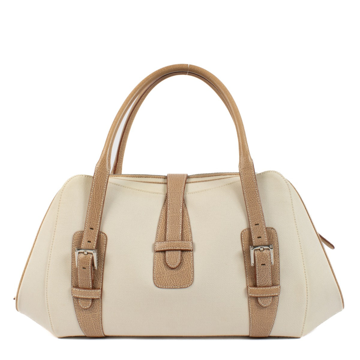 Loewe Ecru Canvas/Leather Vintage Satchel Bag