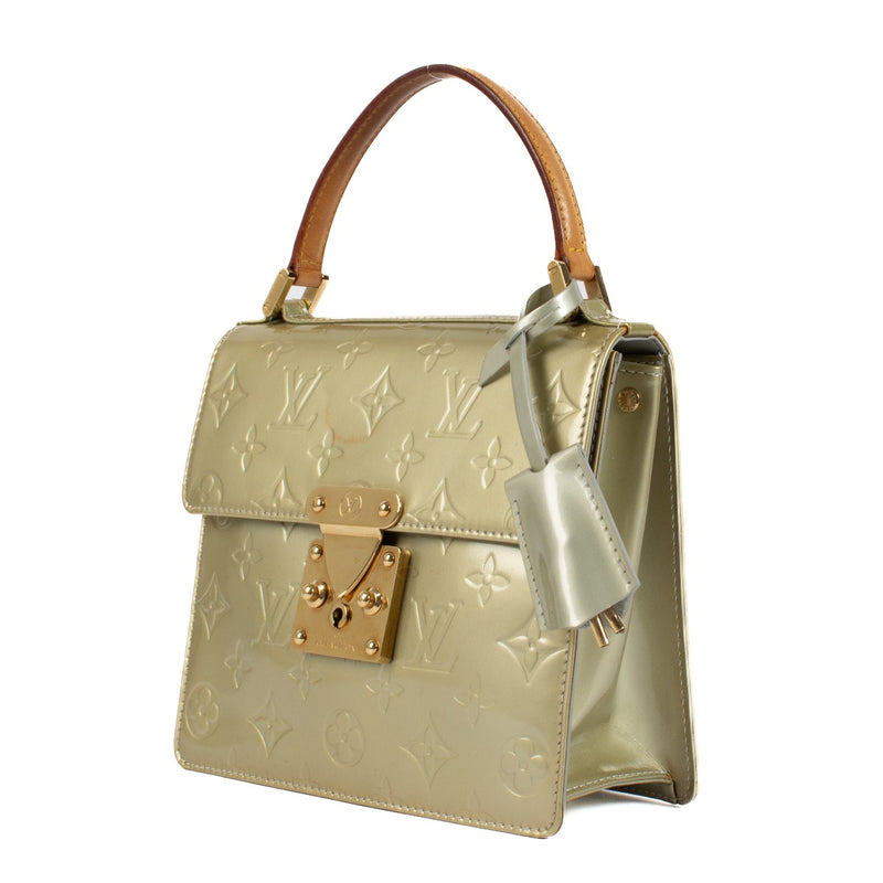 Shop 100% authentic Louis Vuitton Yellow Vernis Spring Street Top Handle Bag at Labellov.com.