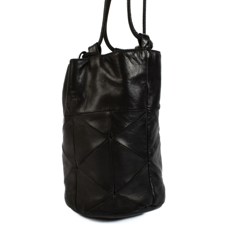 Shop 100% authentic Prada Black Leather Small Bucket Bag at Labellov.com.