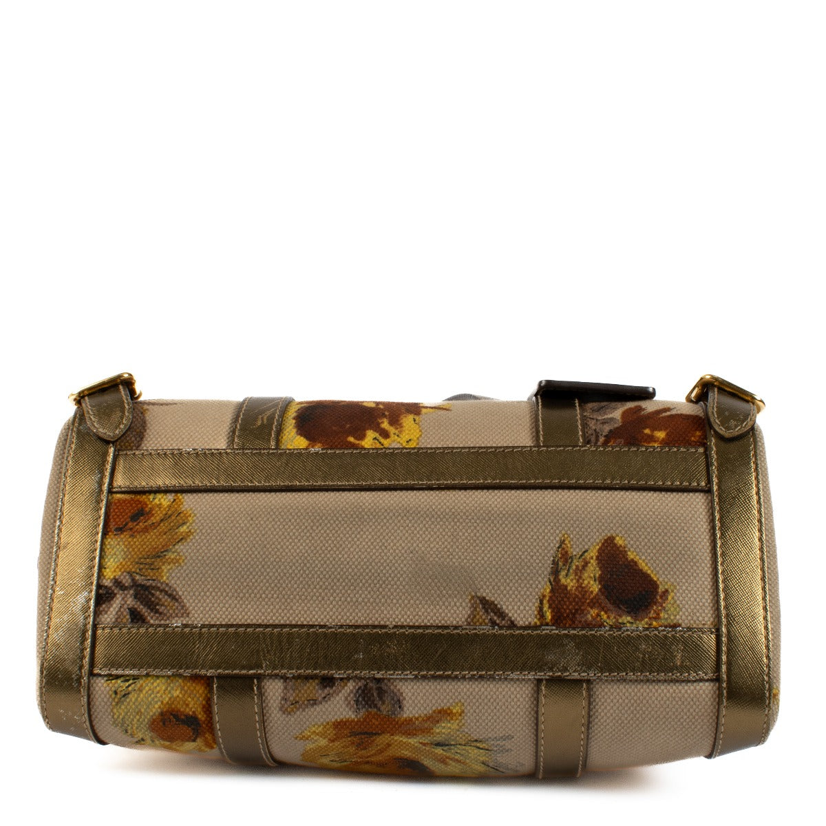 Shop 100% authentic Prada Beige Floral Print Top Handle Bag at Labellov.com.
