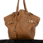 Saint Laurent Camel Deerskin Downtown Tote Bag