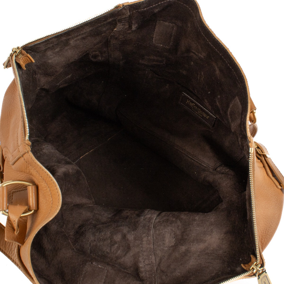 Saint Laurent Camel Deerskin Downtown Tote Bag