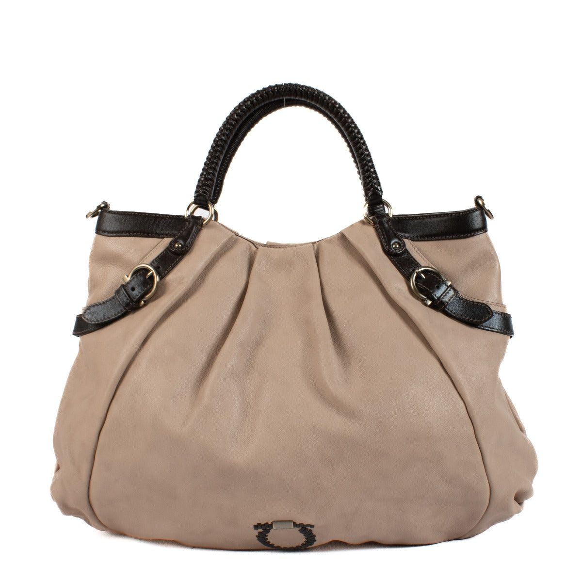 Ferragamo Nude Leather Large Tote Bag