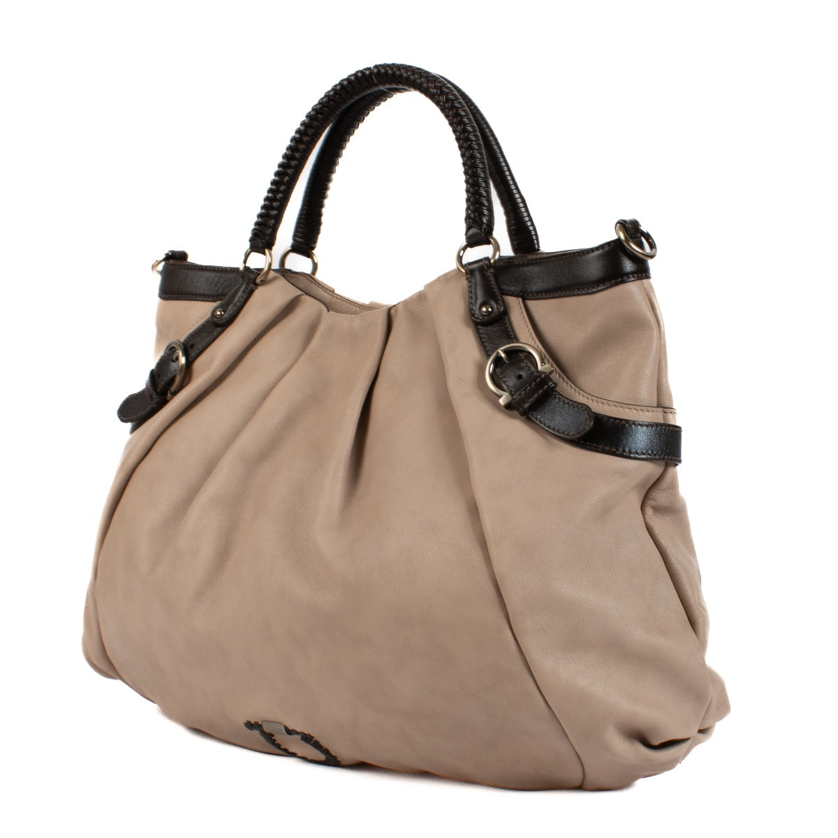 Ferragamo Nude Leather Large Tote Bag