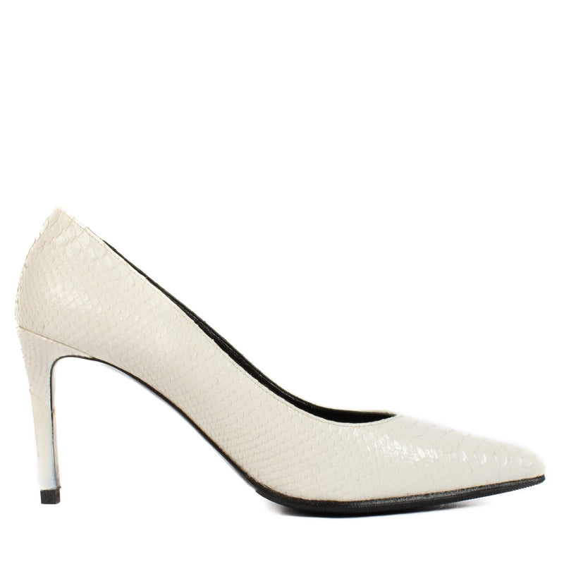 Saint Laurent White Python Pumps