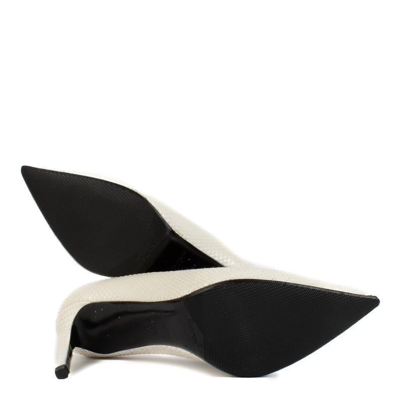 Saint Laurent White Python Pumps - size 38.5