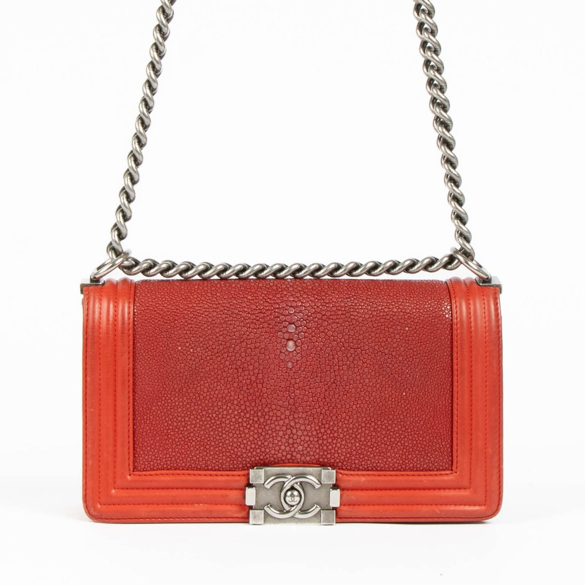 Chanel boy red orange labellov