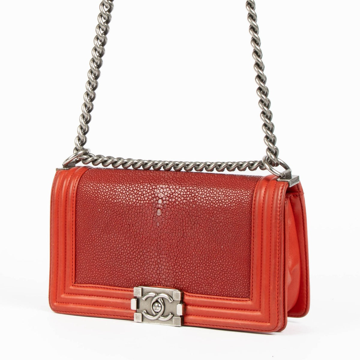 Chanel boy red orange labellov