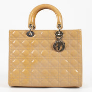 shop 100% authentic second hand Christian Dior Beige Patent Large Lady Dior Bag on Labellov.com