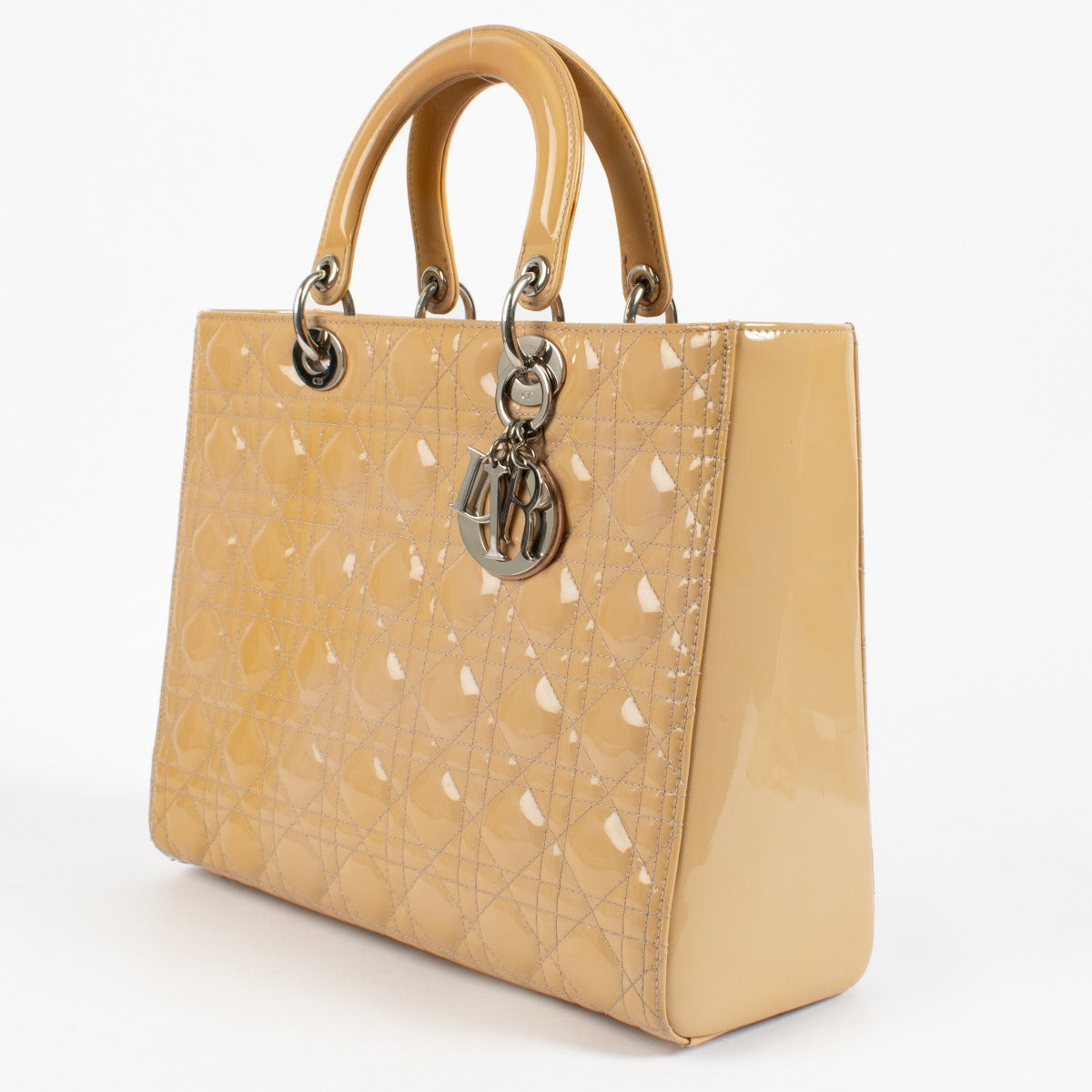 shop 100% authentic second hand Christian Dior Beige Patent Large Lady Dior Bag on Labellov.com