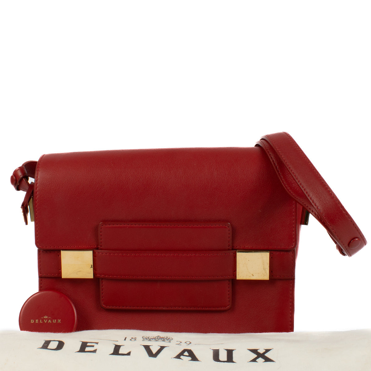Delvaux Red Leather Madame Crossbody Bag