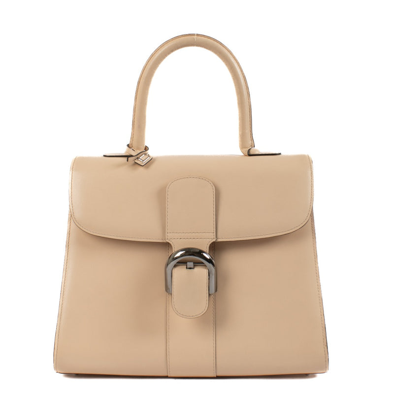 Shop 100% authentic Delvaux Cream Box Calf Leather Brillant MM Top Handle at Labellov.com.