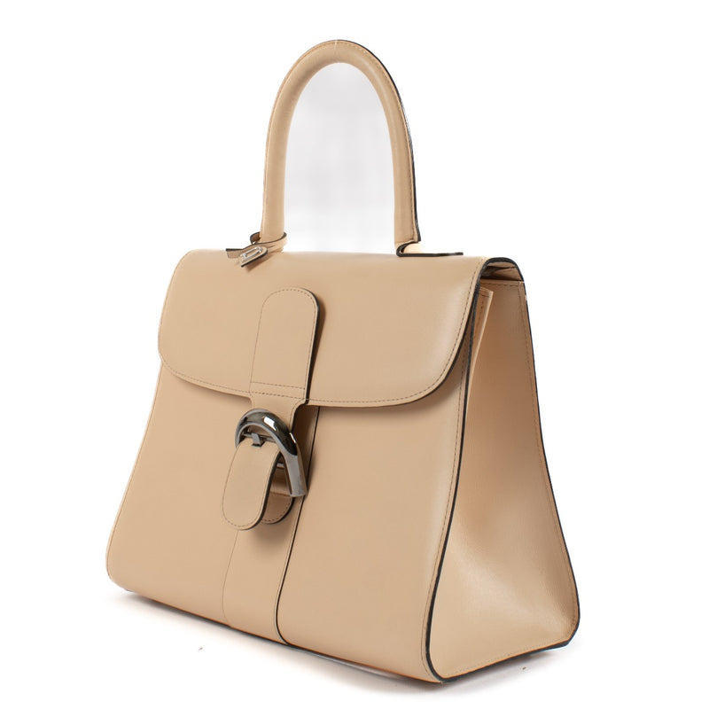 Shop 100% authentic Delvaux Cream Box Calf Leather Brillant MM Top Handle at Labellov.com.