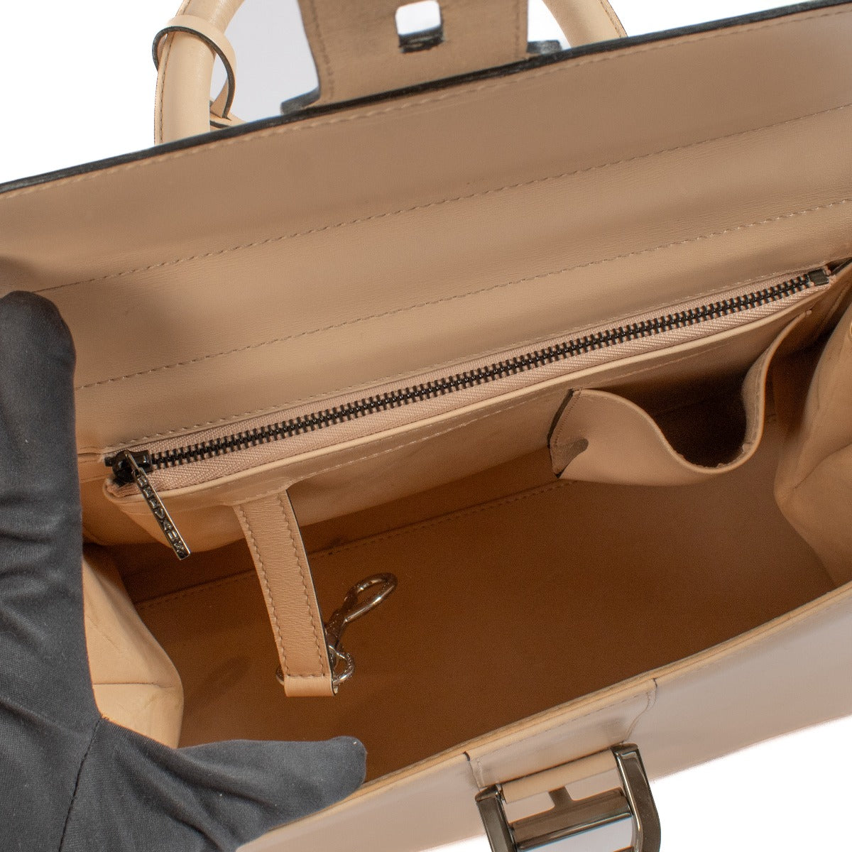 Shop 100% authentic Delvaux Cream Box Calf Leather Brillant MM Top Handle at Labellov.com.