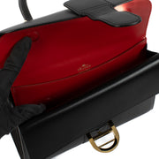 Shop 100% authentic Delvaux Black/Red Box Calf Leather Brillant MM Top Handle at Labellov.com.