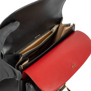 Shop 100% authentic Delvaux Black/Red Box Calf Leather Brillant MM Top Handle at Labellov.com.