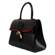Shop 100% authentic Delvaux Black/Red Box Calf Leather Brillant MM Top Handle at Labellov.com.
